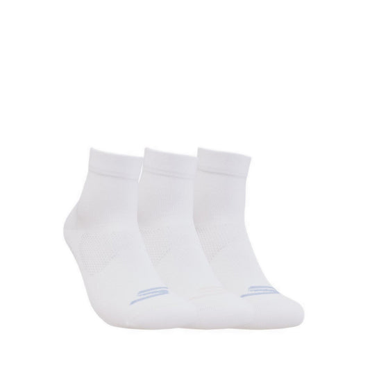 Skechers 3Pk Womens Non Terry Anklet Yoga / Pilates Socks - White