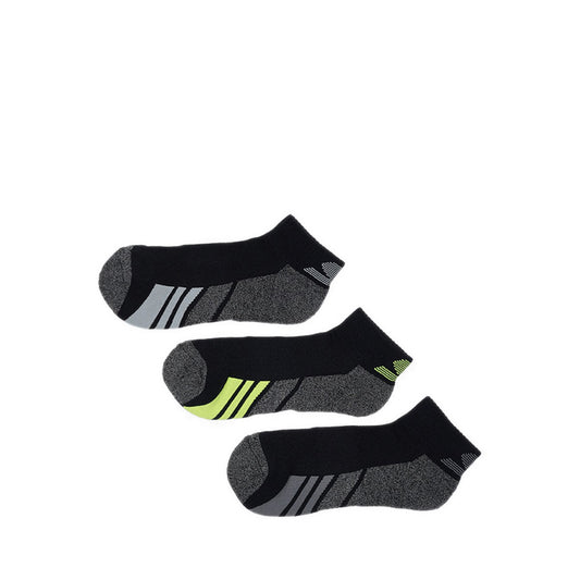 Skechers 3Pk 1/2 Terry Qtr Crew Mens - Black/Yellow