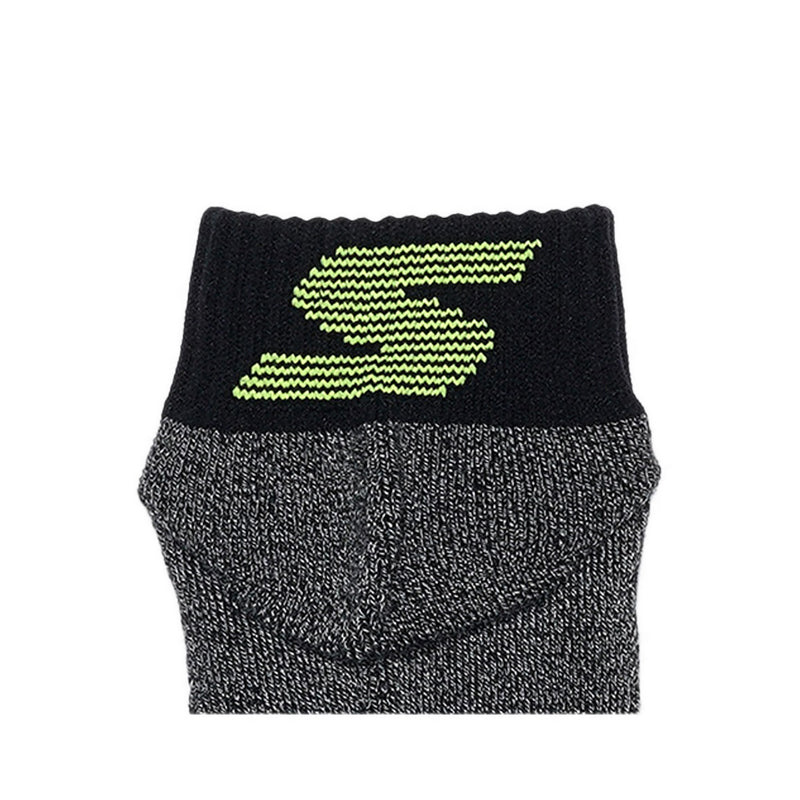 Skechers 3Pk 1/2 Terry Qtr Crew Mens - Black/Yellow