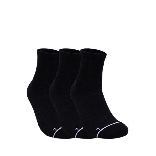 Skechers 3Pk Mens 1/2 Terry Qtr Crew - Black