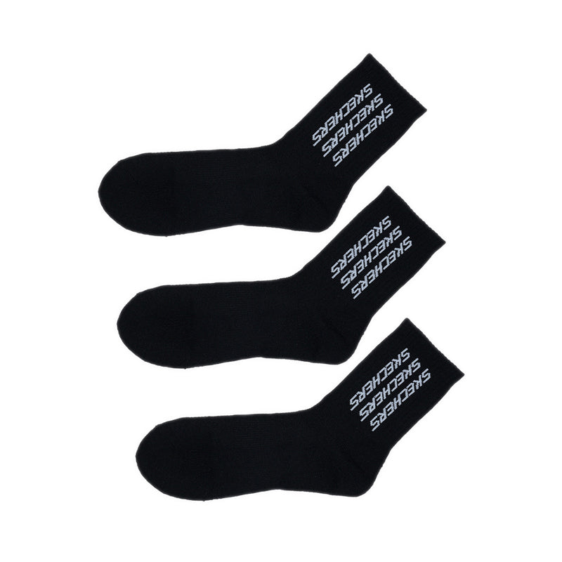 Skechers 3pk 1/2 Terry Low Crew Men - Black