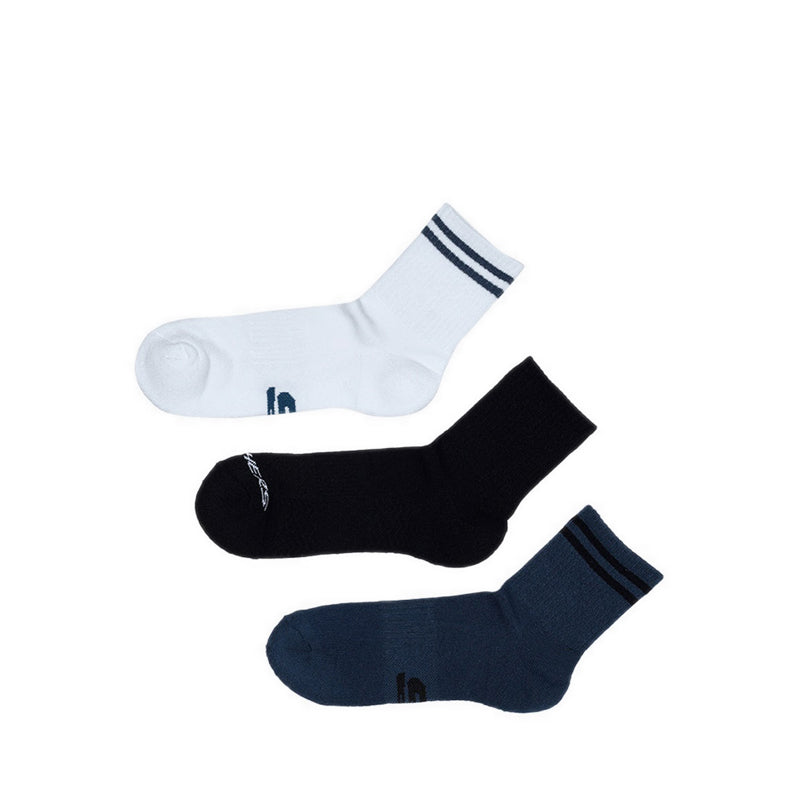 Skechers 3Pk 1/2 Terry Qtr Crew Men - White Blue