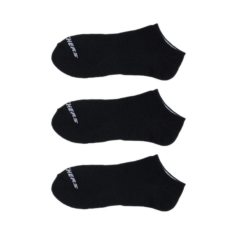 SKECHERS MEN 3PK LOW CUT SOCKS - BLACK