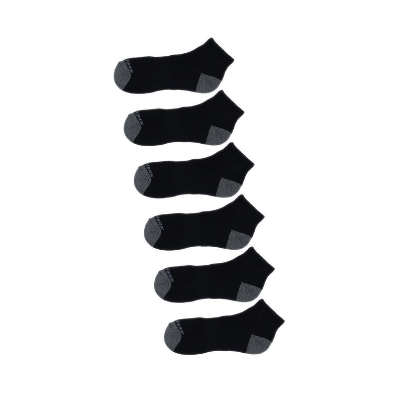 SKECHERS SP 6PK QUARTER SOCK UNISEX - BLACK