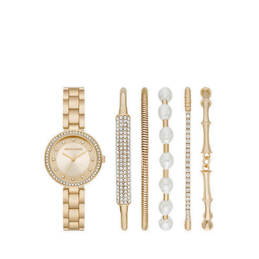 Skechers Gold Glitz Tbar Women's Set Watch - Gold
