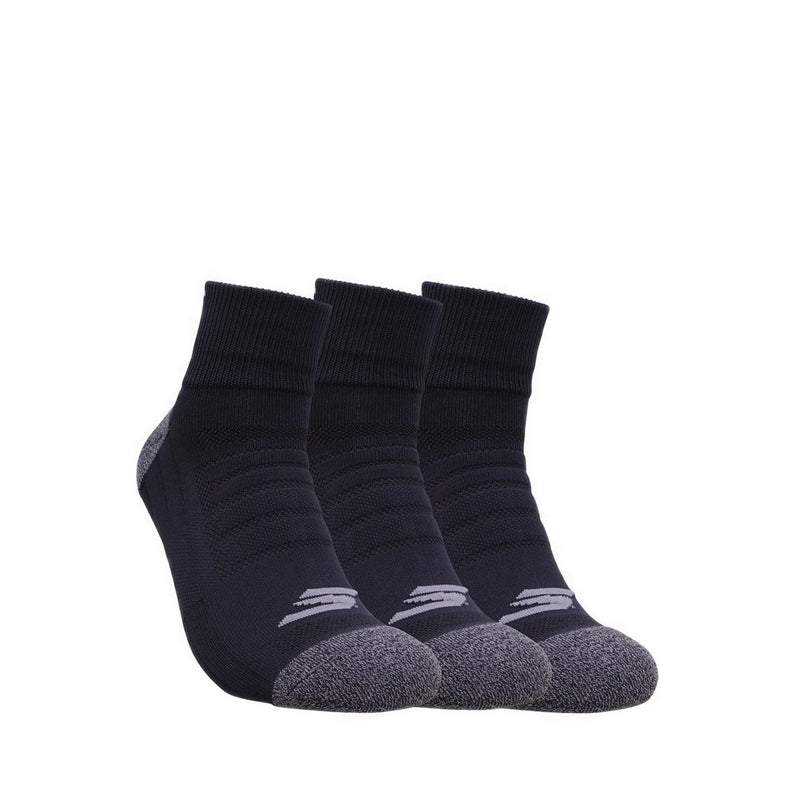 Skechers Golf 3Pk 1/2 Terry Qtr Crew Sock Men's - Black
